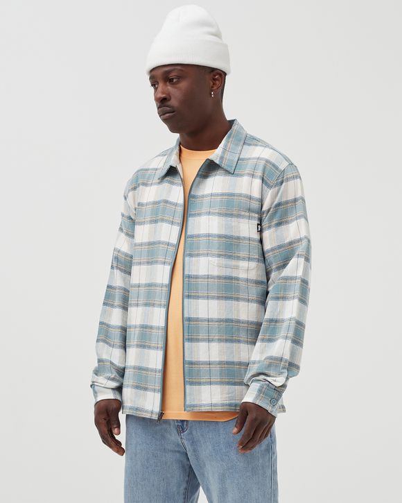 Stussy Heritage Plaid Zip Shirt Green - green