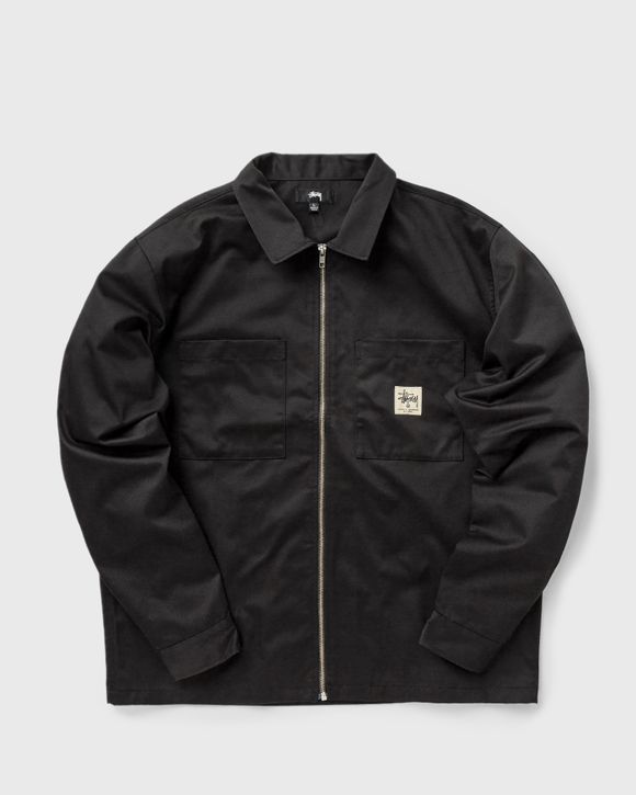 Stussy Zip Up Work Longsleeve Shirt Black | BSTN Store