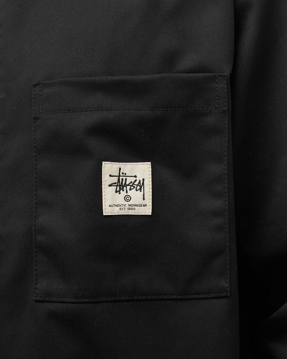 Stussy Zip Up Work Longsleeve Shirt Black - Freshcotton