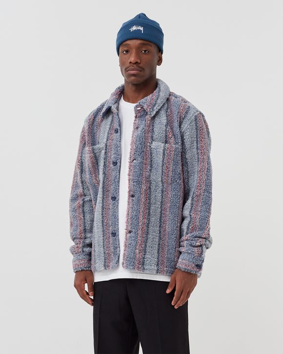 正規代理店 STUSSY SHERPA STRIPED SHIRT SHERPA STRIPE SHIRT メンズ