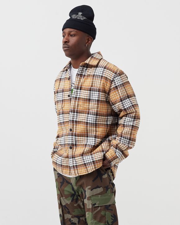 Stussy Quilted Lined Plaid Shirt Red - copper