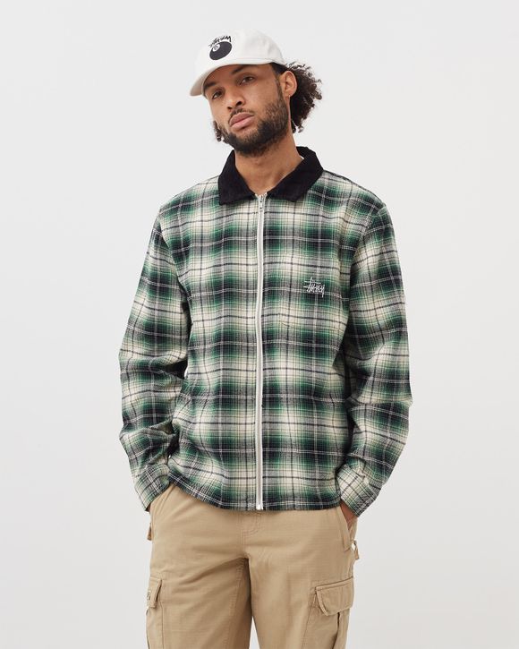 Stussy Frank Plaid Zip Longsleeve Shirt Black - black