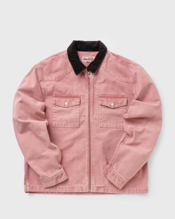 Stussy Washed Canvas Work Shirt Red - dusty rose