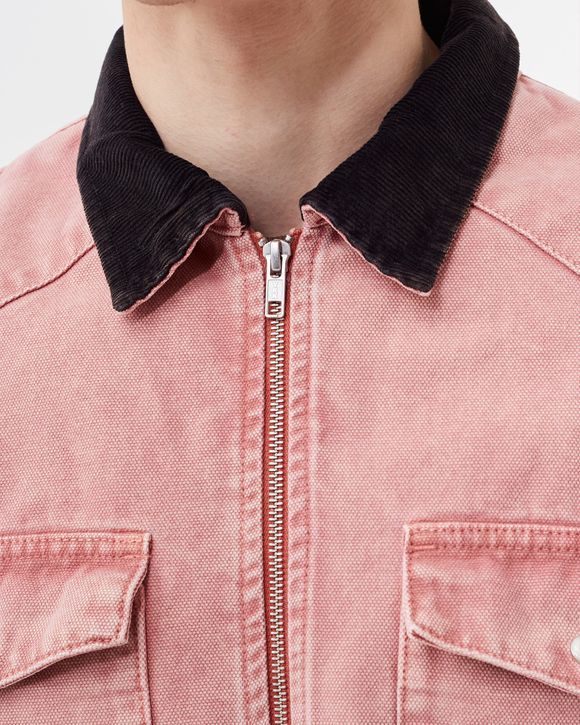 Stussy Washed Canvas Work Shirt Red - dusty rose