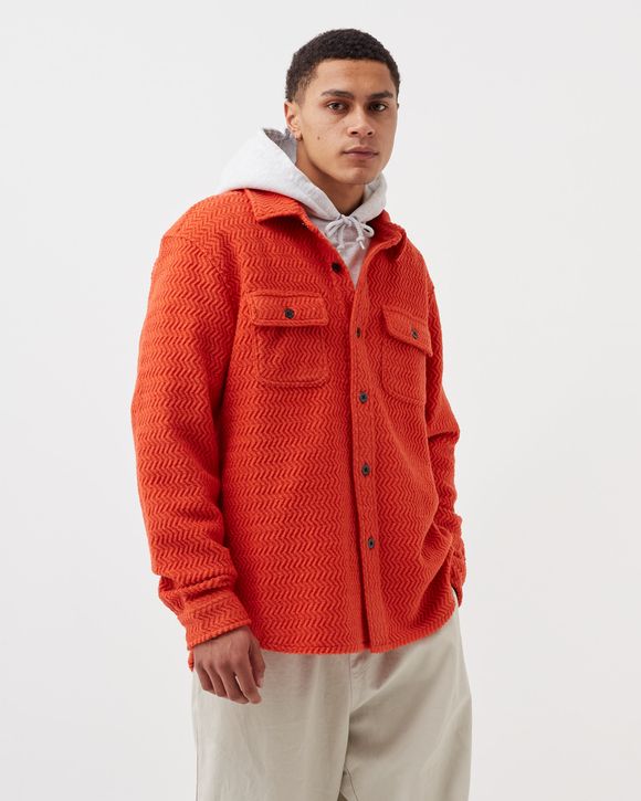 Textured Wool Cpo Longsleeve Shirt - orange