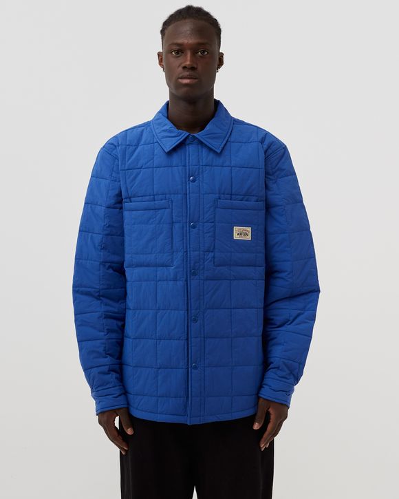 Stussy Quilted Fatigue Shirt Blue - blue