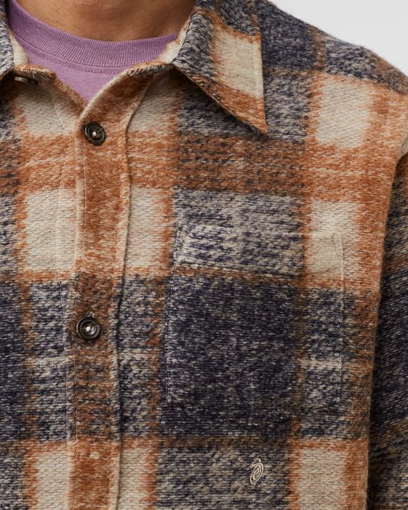 Stussy Plaid Knit Shirt Multi - NAVY