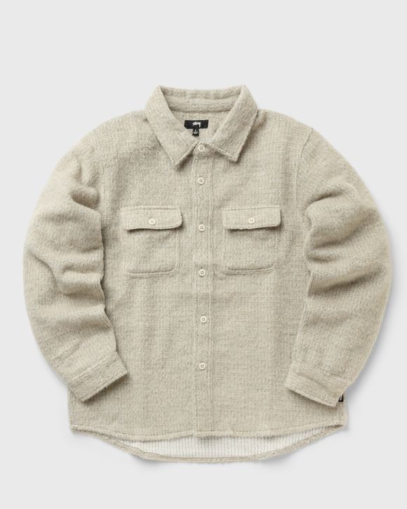 Stussy Speckled Wool Cpo Shirt White - BONE