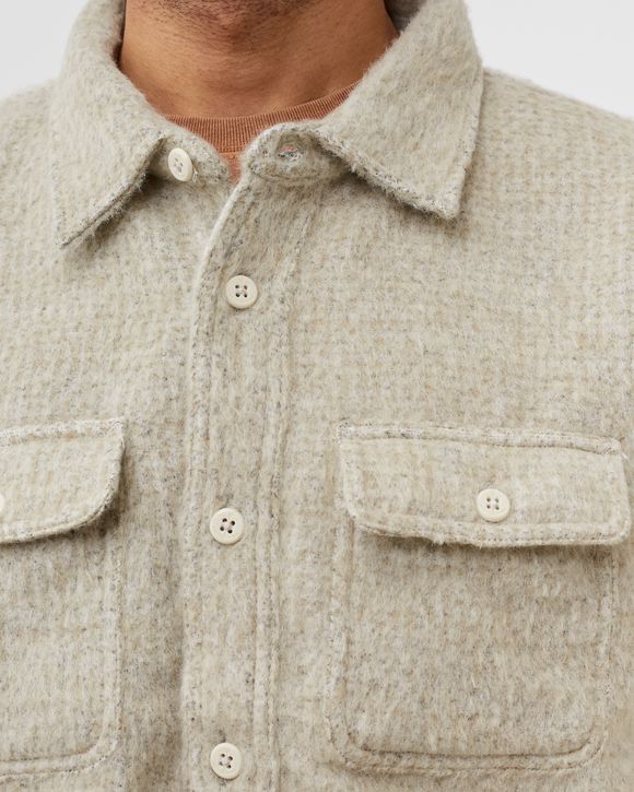 Stussy Speckled Wool Cpo Shirt White - BONE