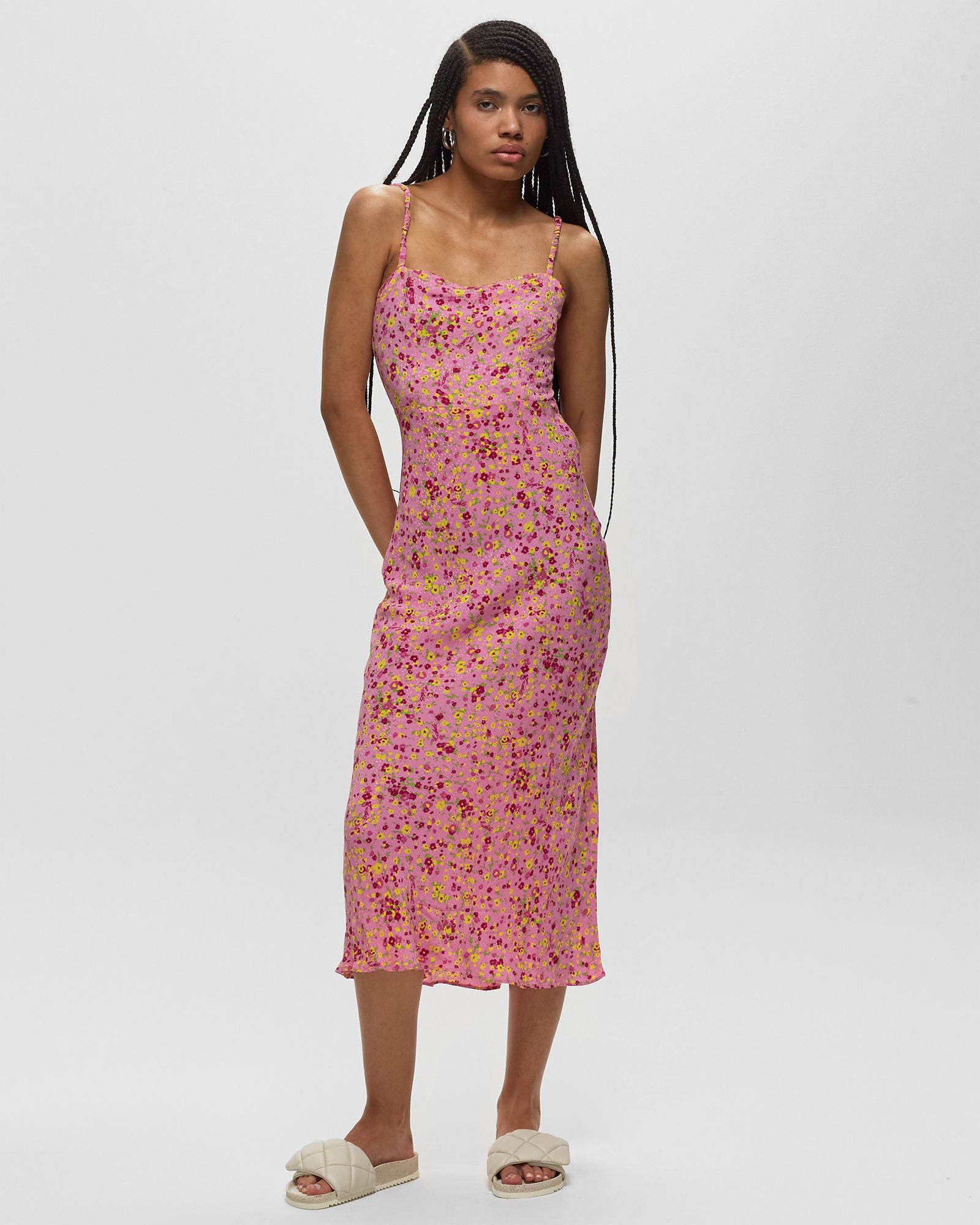 Jacquard Midi Slip Dress