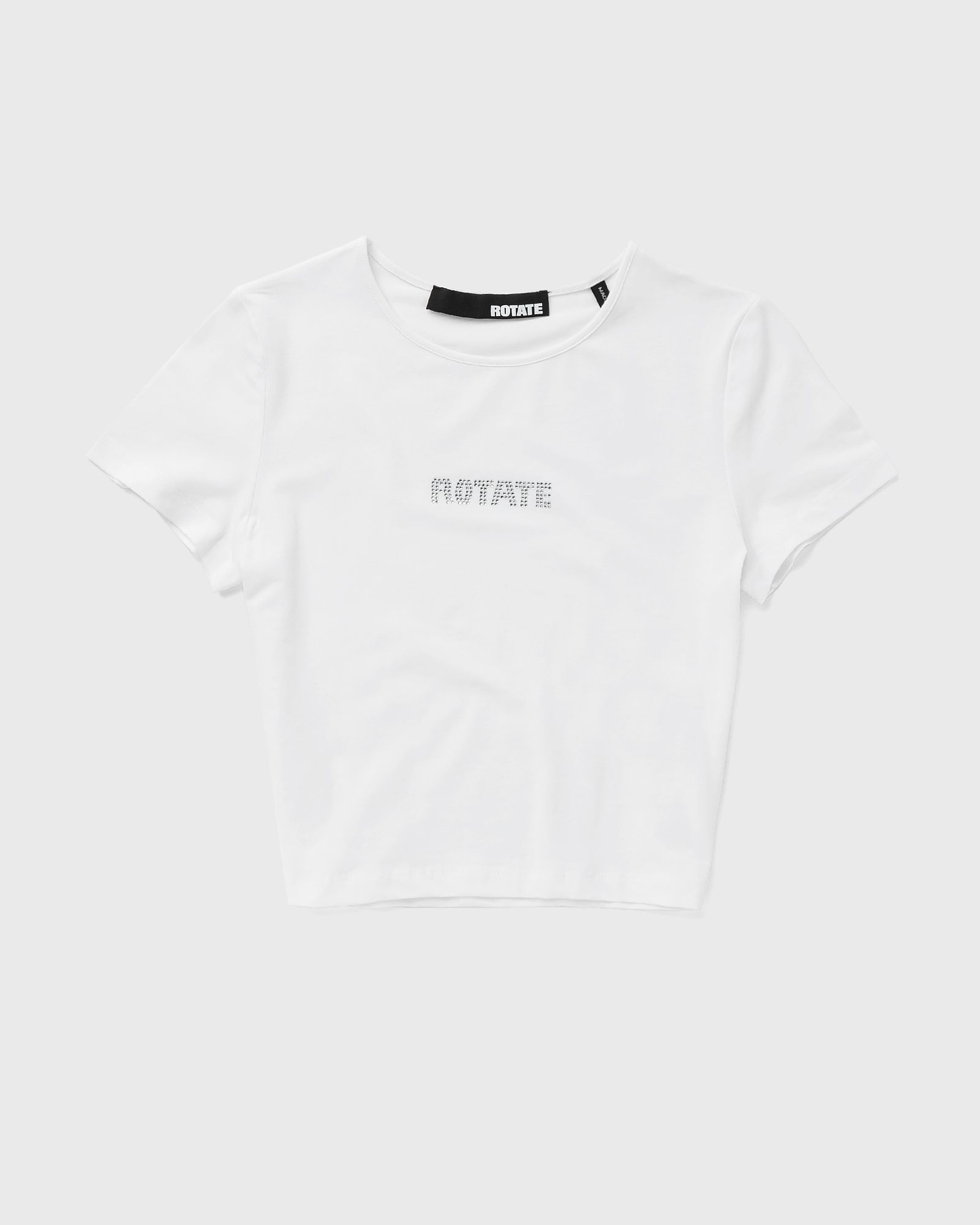 ROTATE Birger Christensen - cropped logo tee women shortsleeves white in größe:m