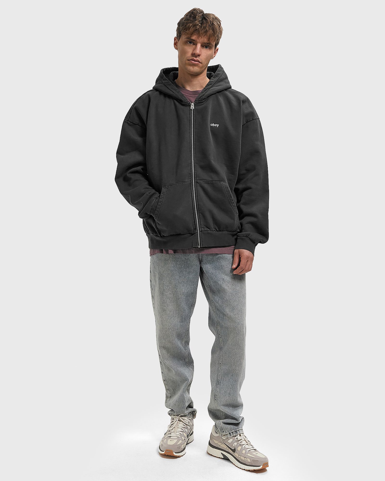 Lowercase pigment zip hood