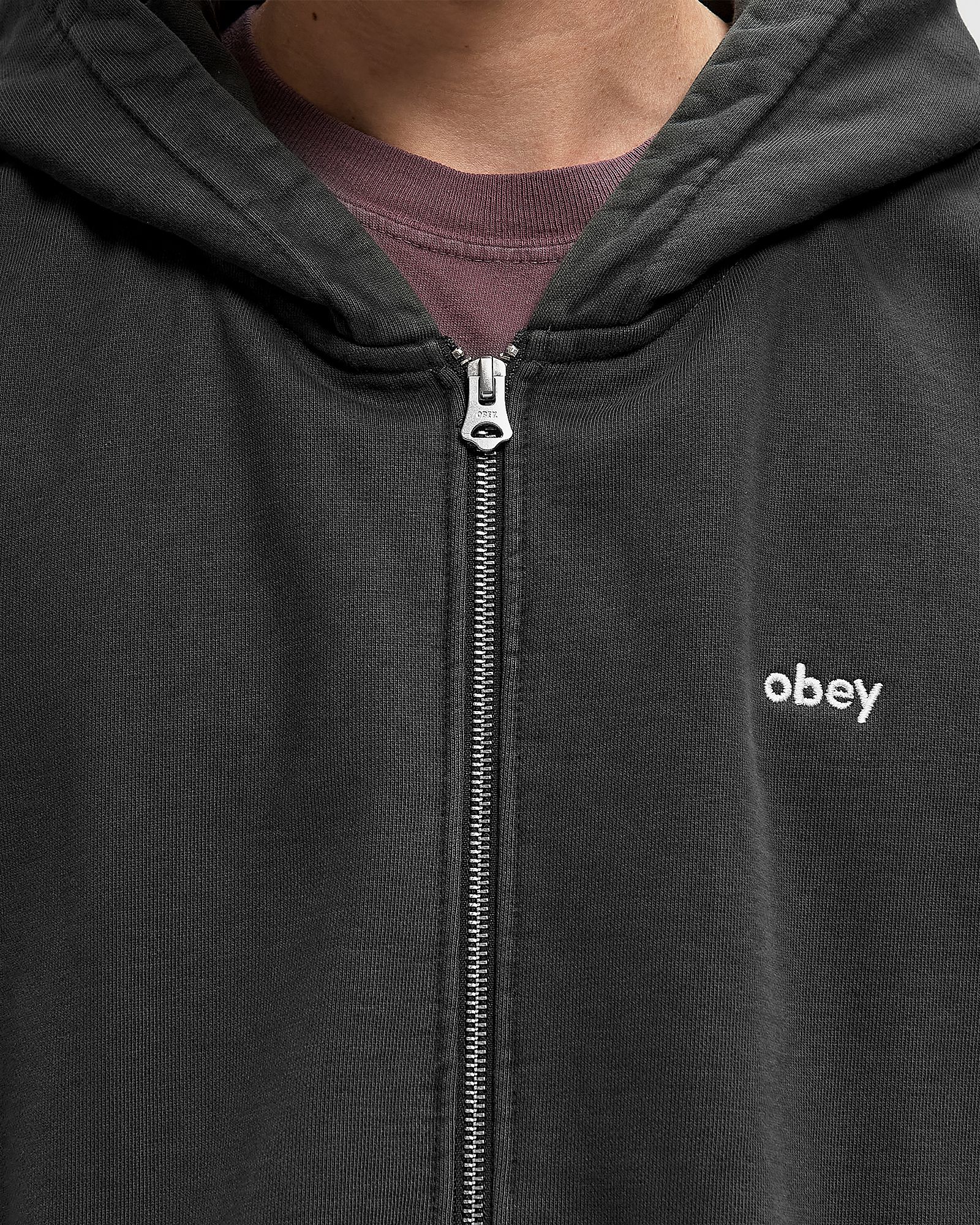 Lowercase pigment zip hood