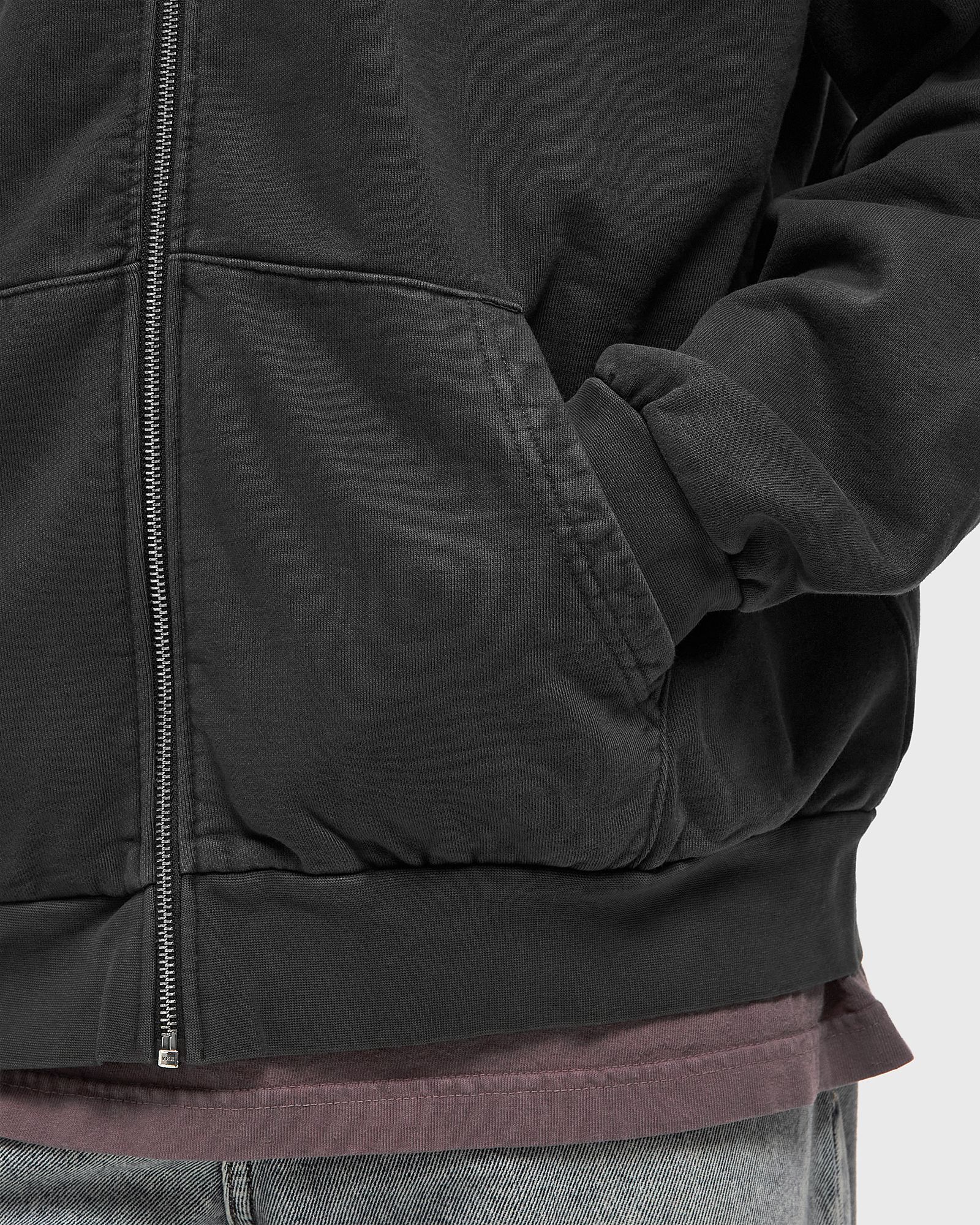 Lowercase pigment zip hood