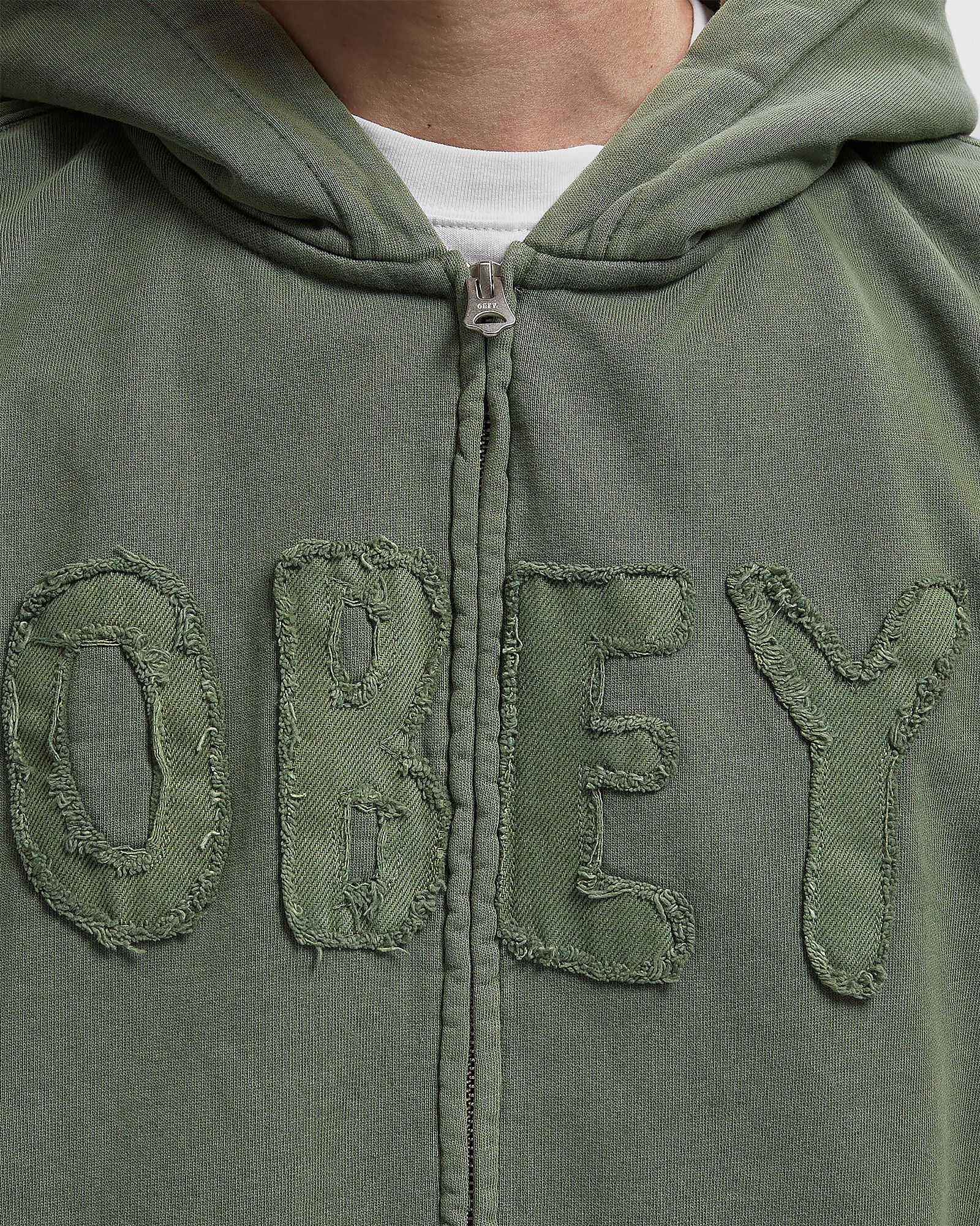 Hybrid faded zip hood