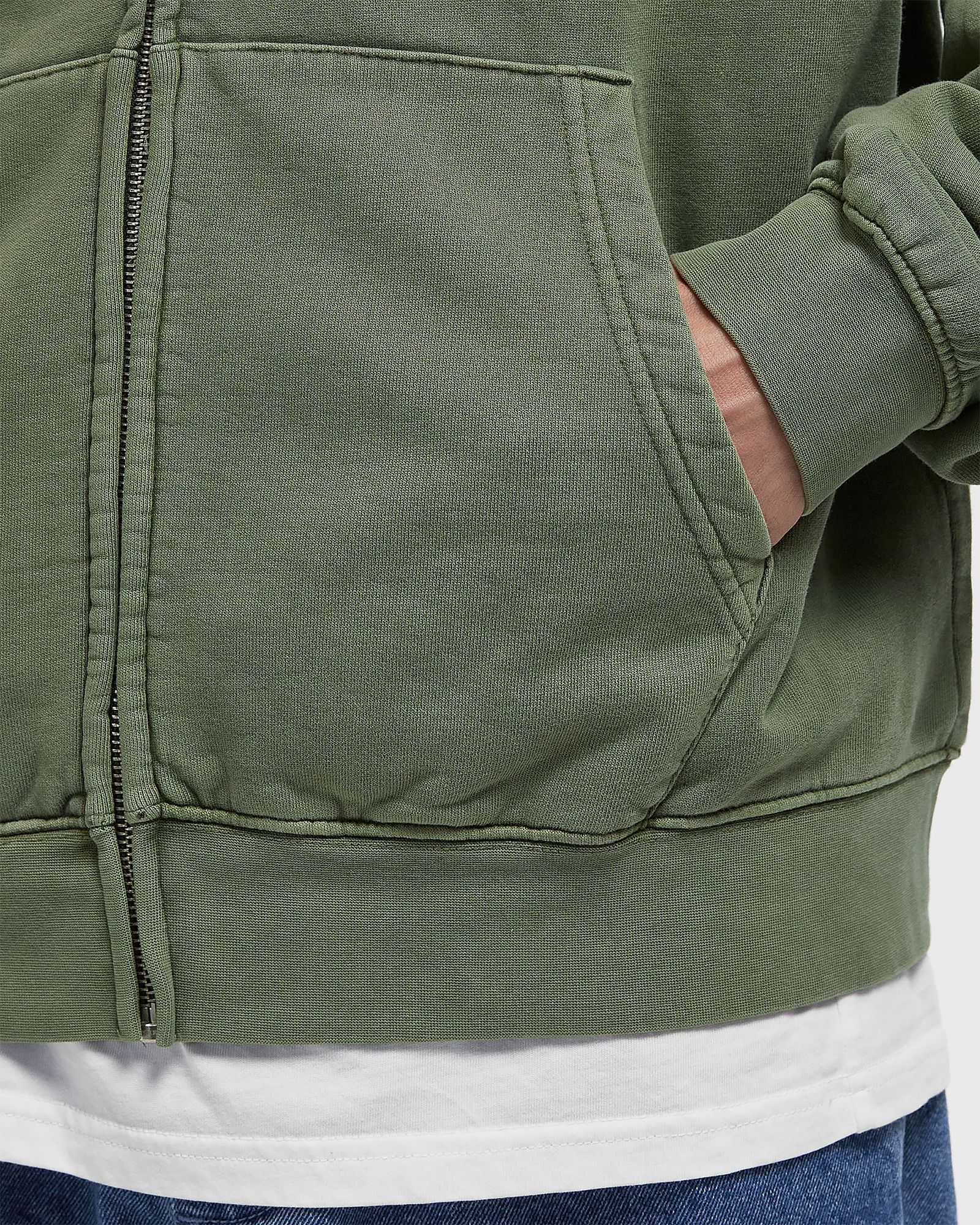 Hybrid faded zip hood