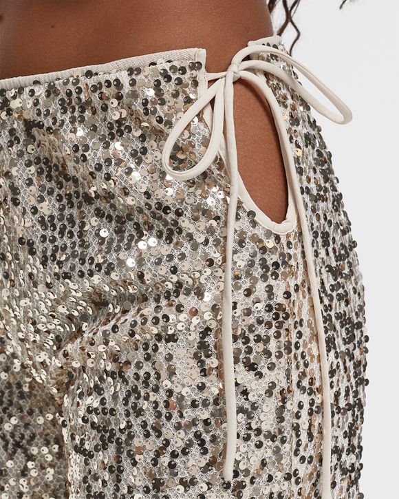 NET SEQUINS PANTS