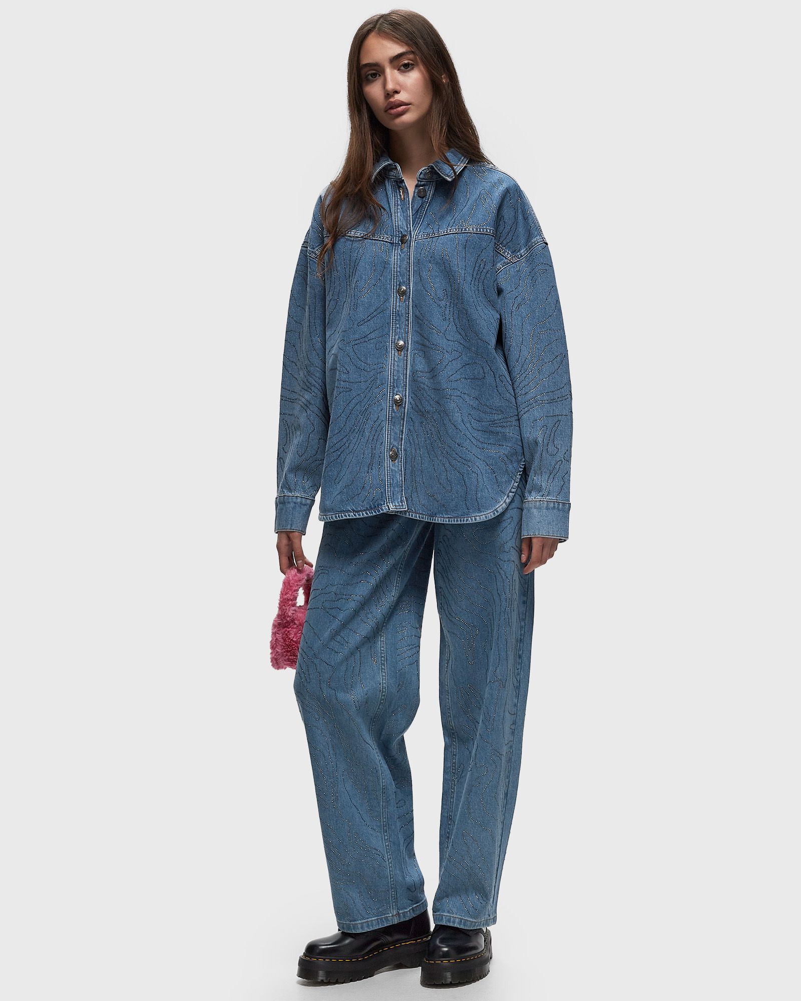 RHINESTONE WIDE LEG JEANS