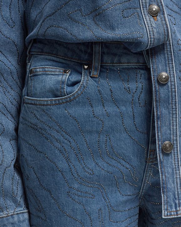 RHINESTONE WIDE LEG JEANS