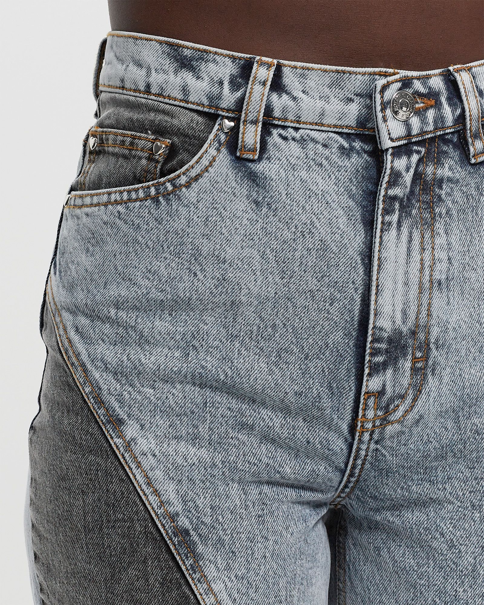 Straight Patchwork Jeans