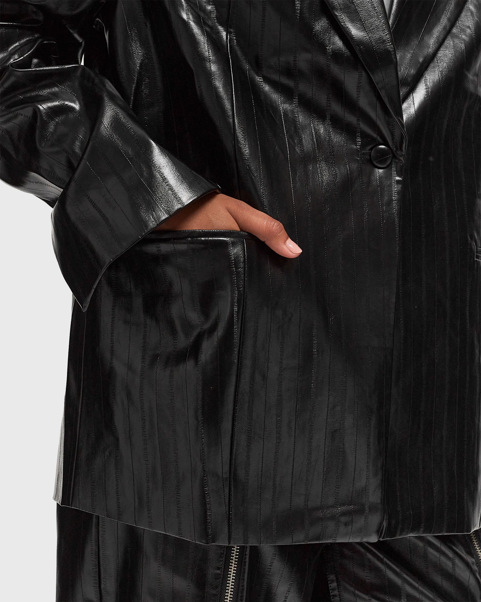 Coated Oversized Blazer