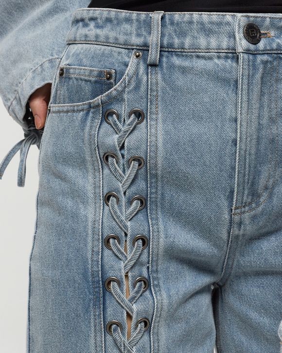 パンツ Rotate Birger Christensen Sports Pants With Laces ROTATE Birger Christensen - Denim Laced Leg Pants