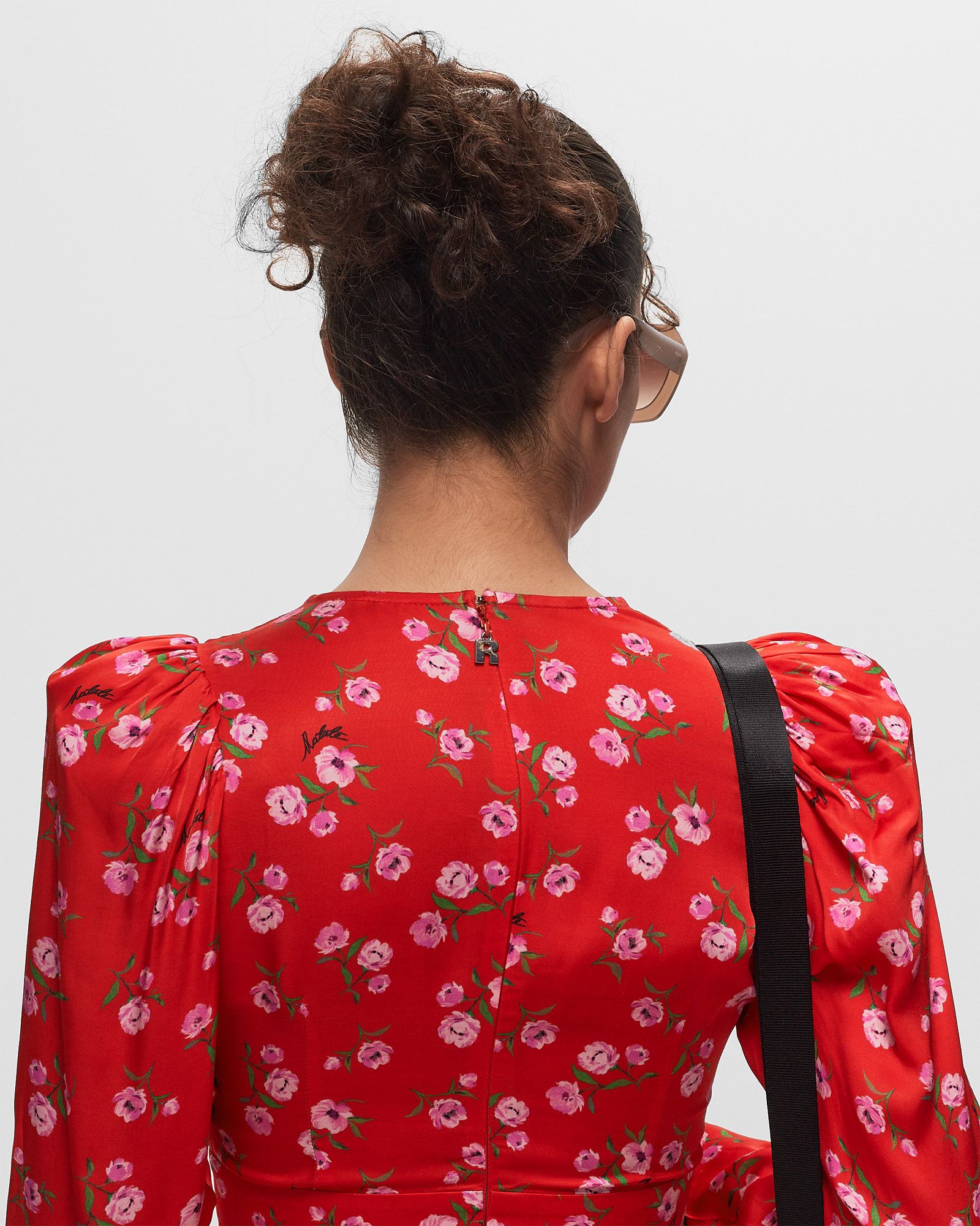 PRINTED V-NECK MINI DRESS