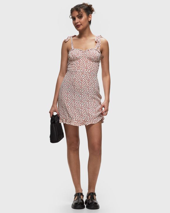 PRINTED MINI RUFFLE DRESS