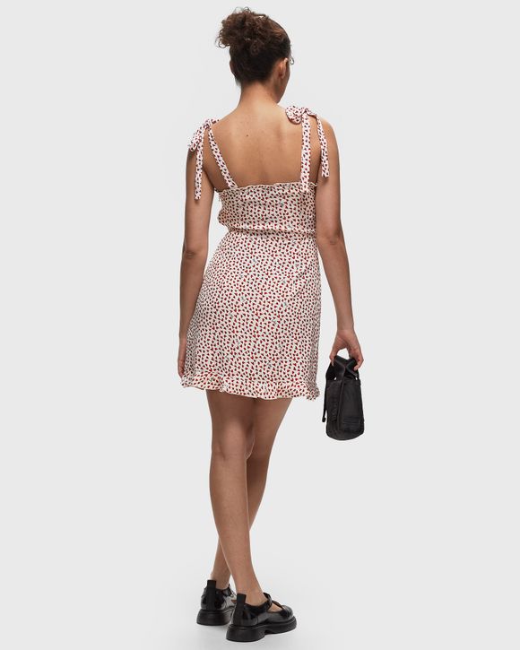 PRINTED MINI RUFFLE DRESS