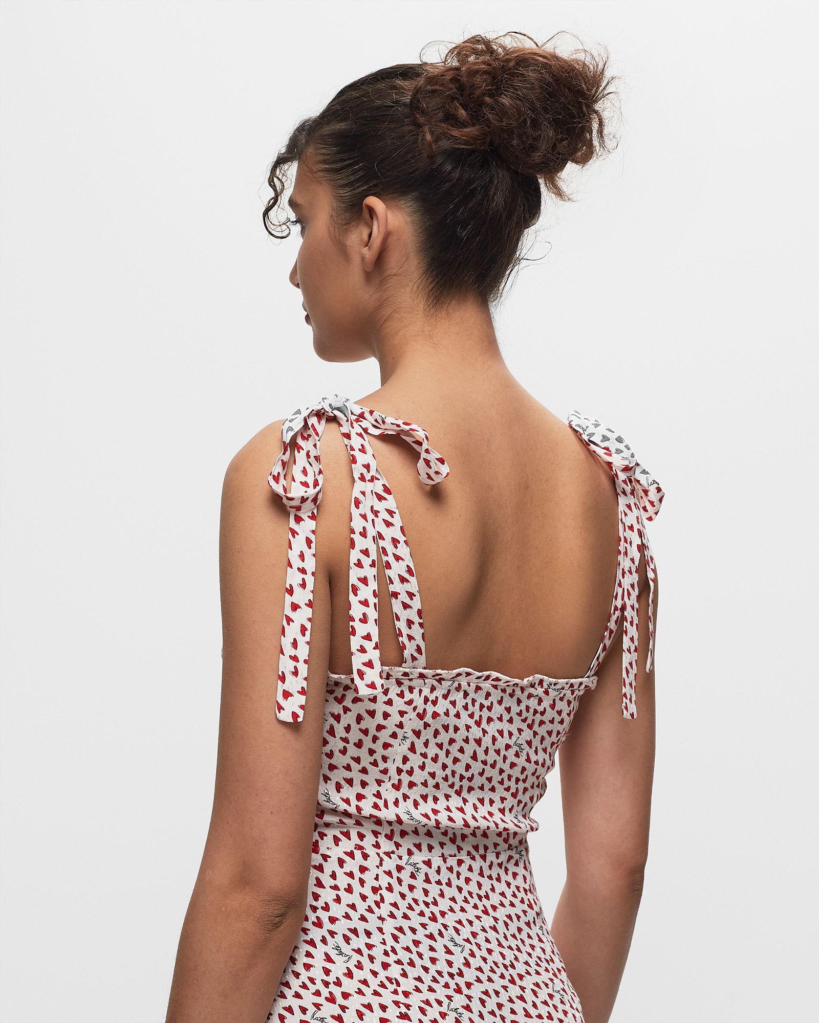 PRINTED MINI RUFFLE DRESS