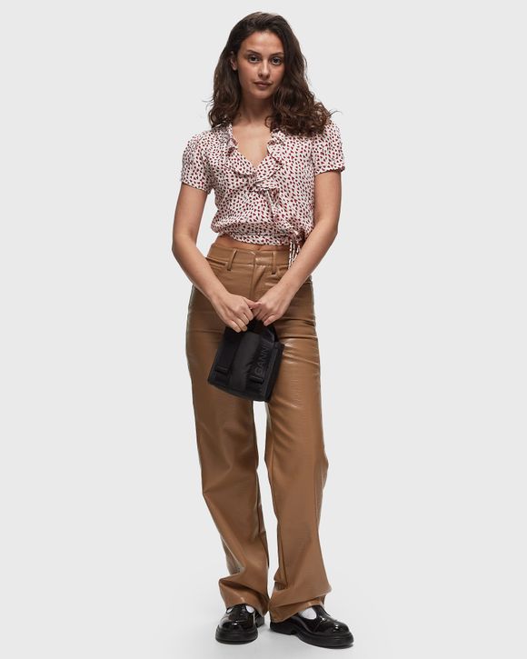 PRINTED FRILL WRAP TOP