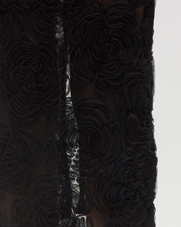 Flower Mesh Pencil Skirt