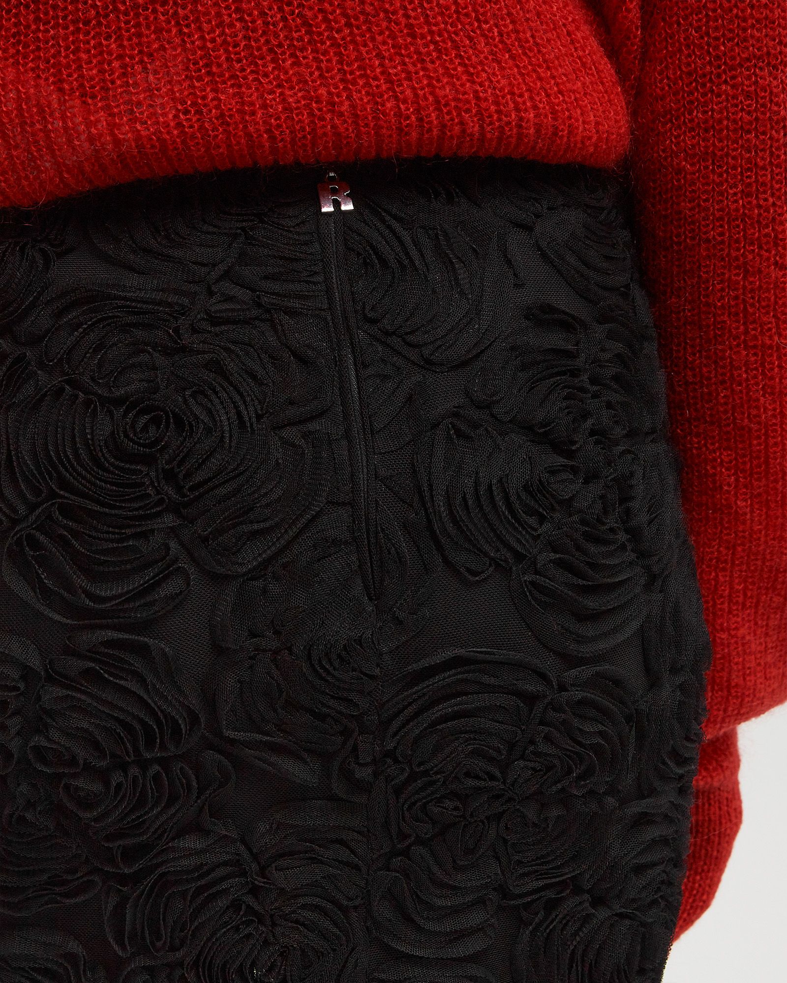 Flower Mesh Pencil Skirt