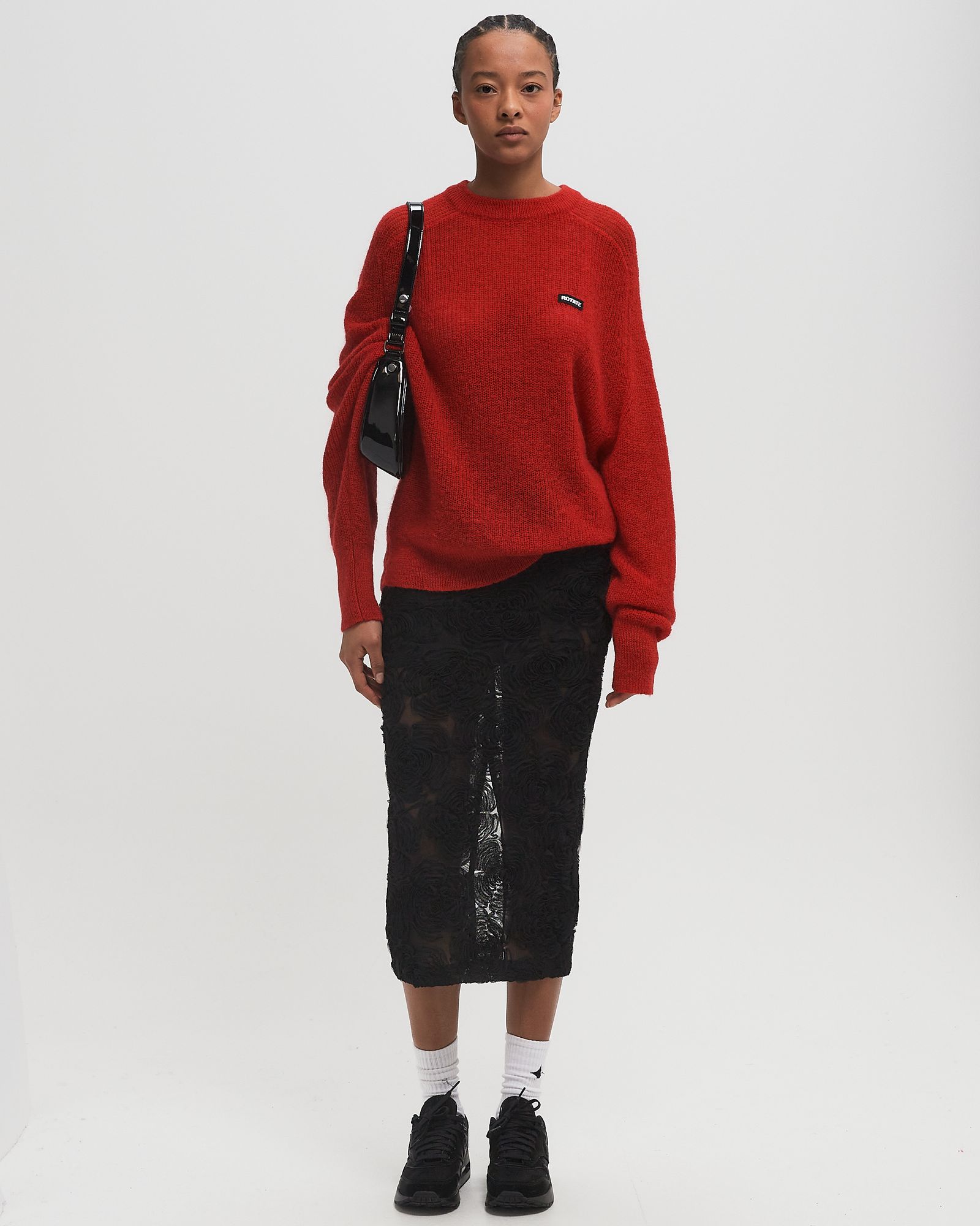 Flower Mesh Pencil Skirt