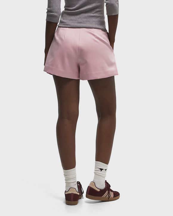 ROTATE Birger Christensen Satin Highwaisted Shorts Pink