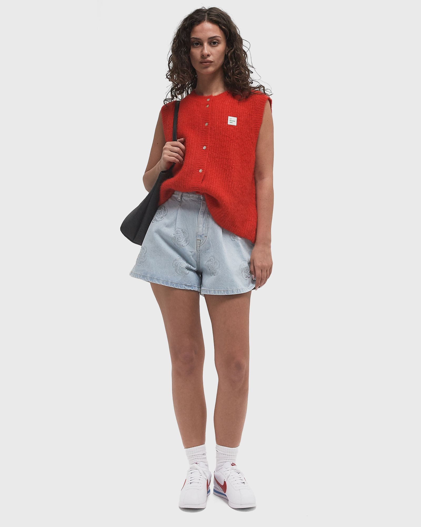 ROTATE Birger Christensen Denim Studs Shorts Blue | BSTN Store