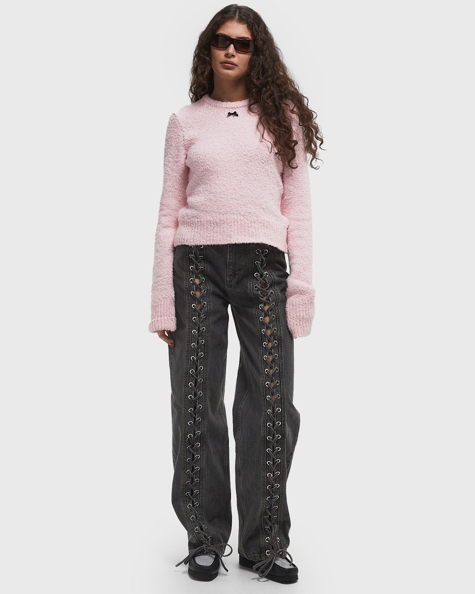 Denim Laced Leg Pants