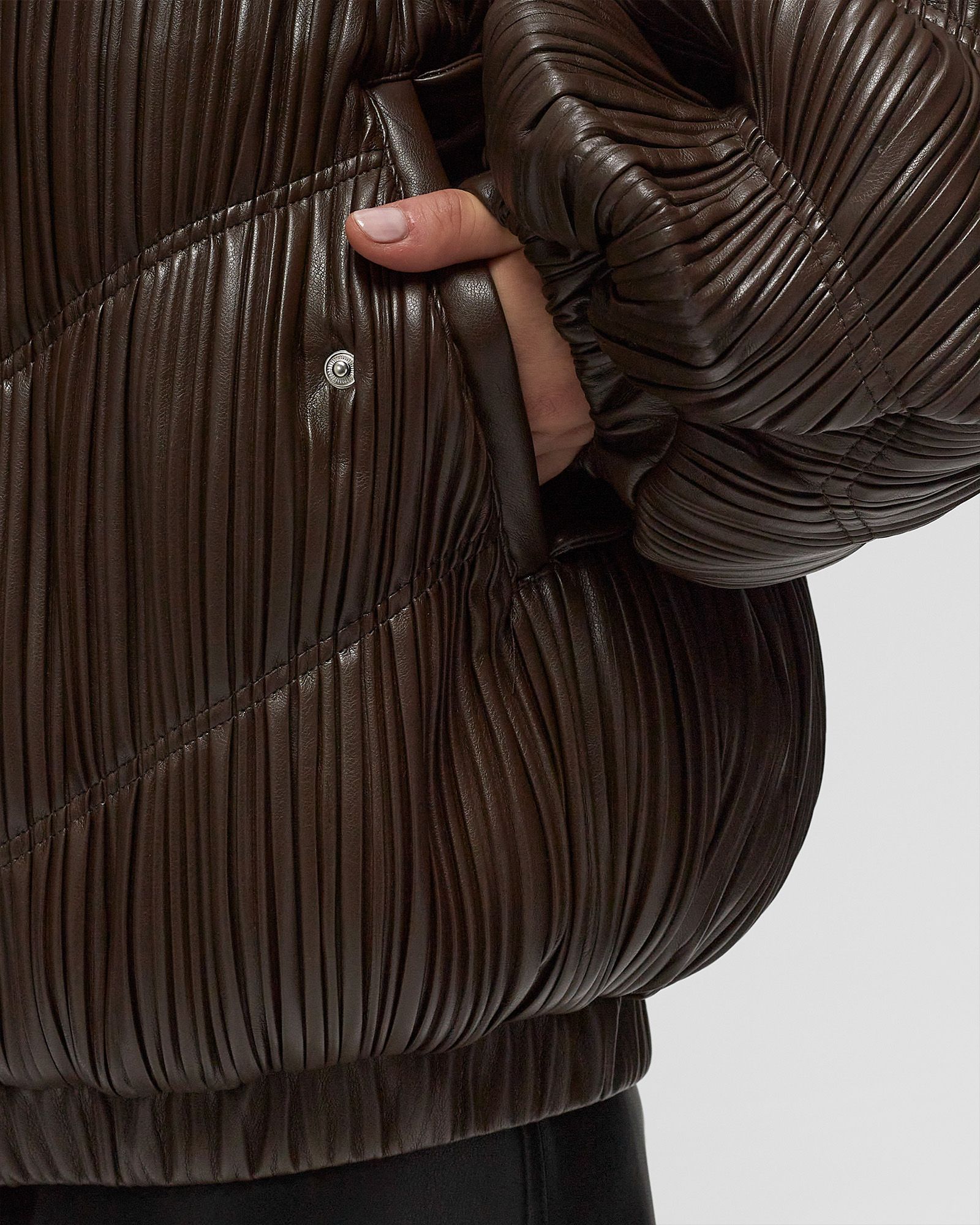 Pleated Bomber Jacket