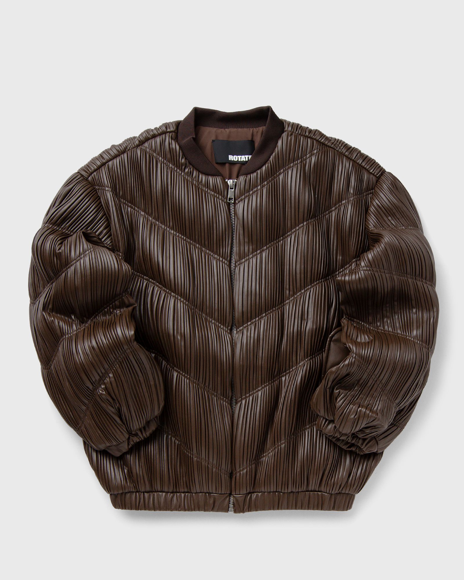 ROTATE Birger Christensen Pleated Bomber Jacket Brown | BSTN