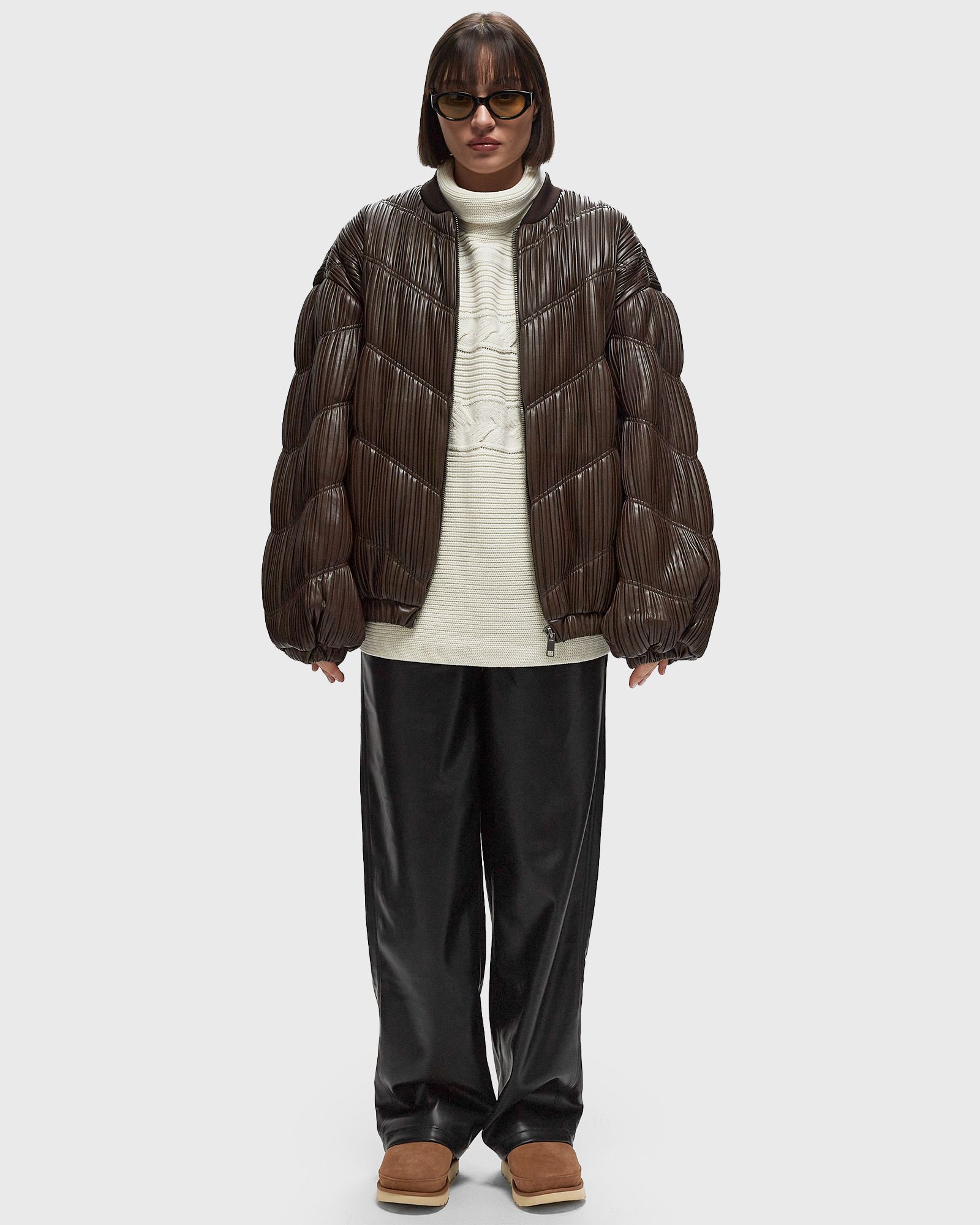 Pleated Bomber Jacket