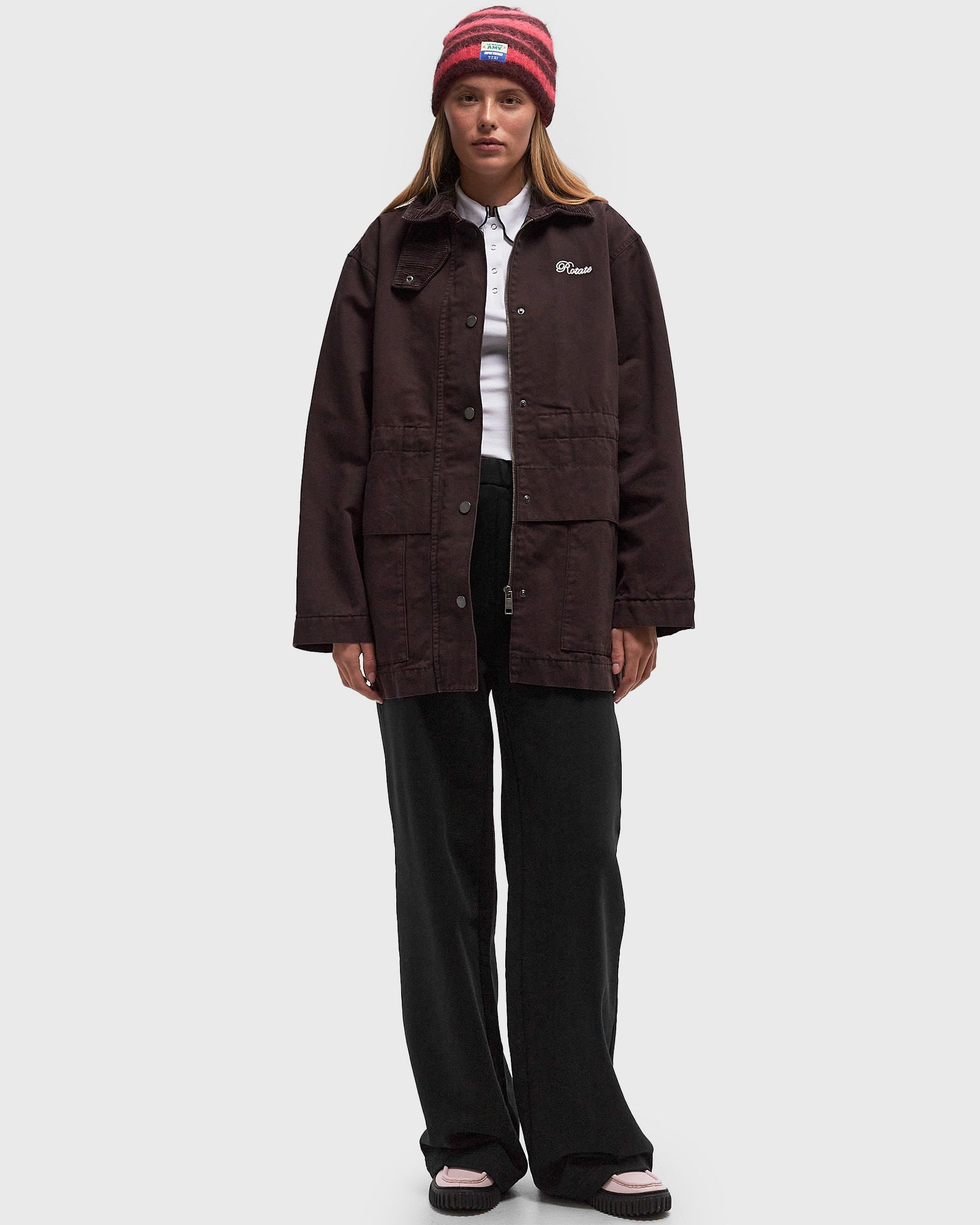 【関税&送料込】Rotate Birger Christensen Heavy Jacket ROTATE Birger Christensen Heavy Woven Jacket Brown | BSTN Store