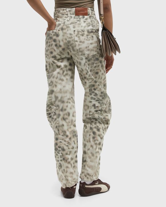 Printed Denim Cargo Pants