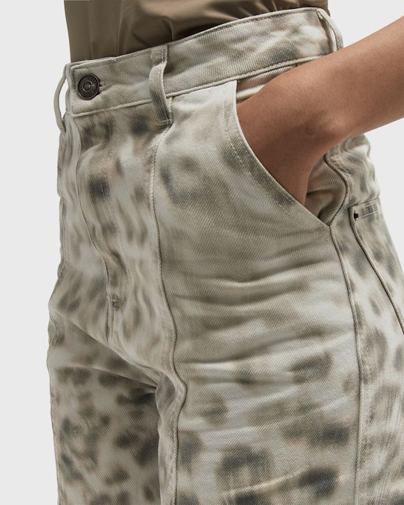 Printed Denim Cargo Pants