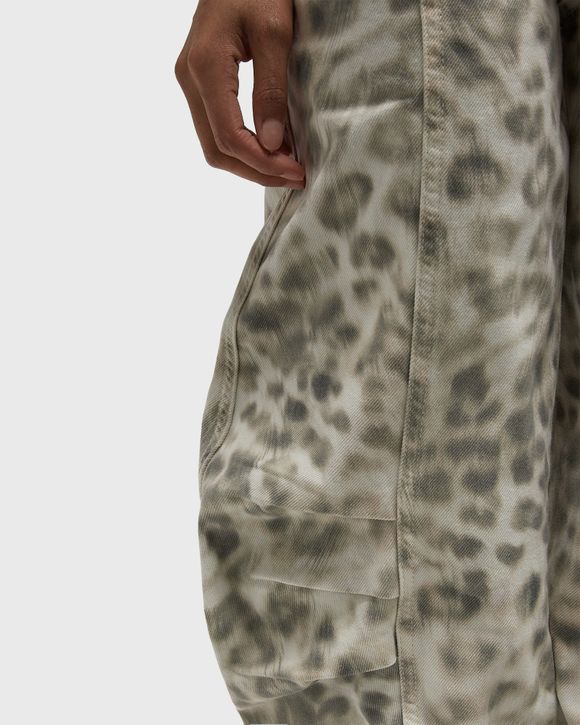 Printed Denim Cargo Pants