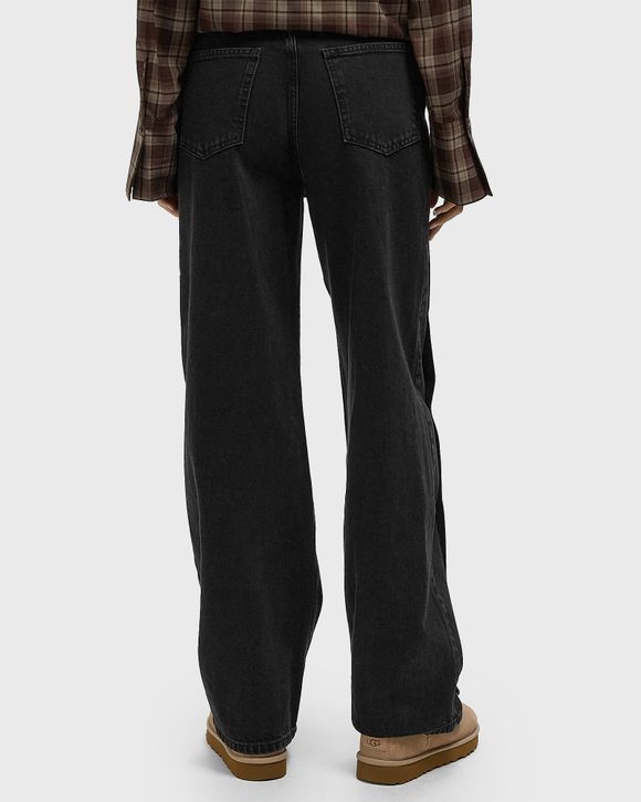 BUTTON DETAIL WIDE JEANS