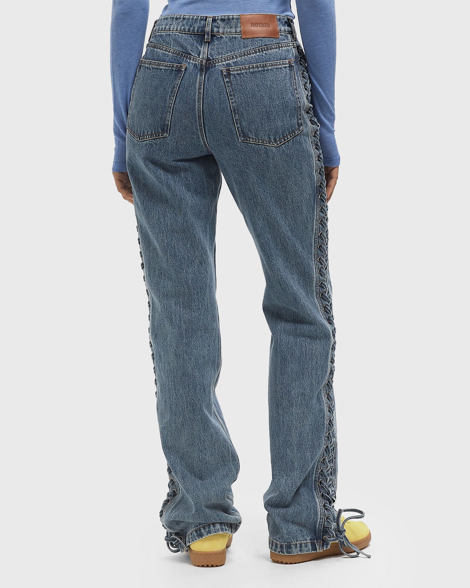 LACED STRAIGHT LEG JEANS