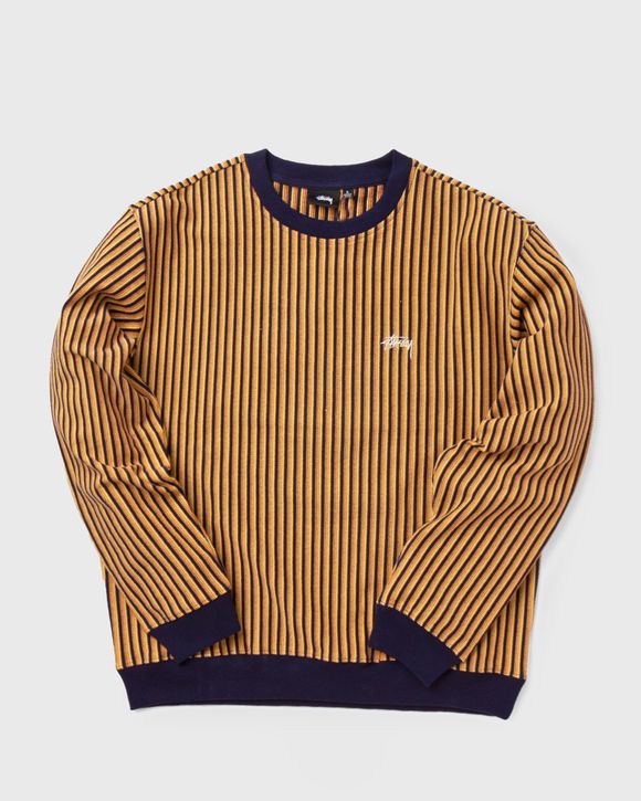 Stussy Vertical Dot Striped Crew Sweater Blue | BSTN Store