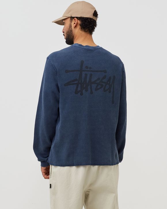 Stussy Basic Stock Longsleeve Thermal Blue - NAVY