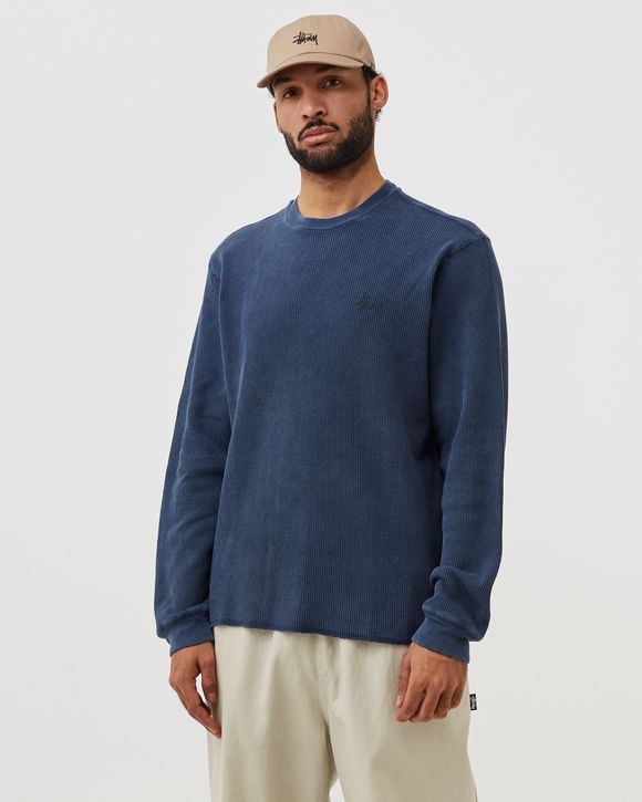 Stussy Basic Stock Longsleeve Thermal Blue - NAVY