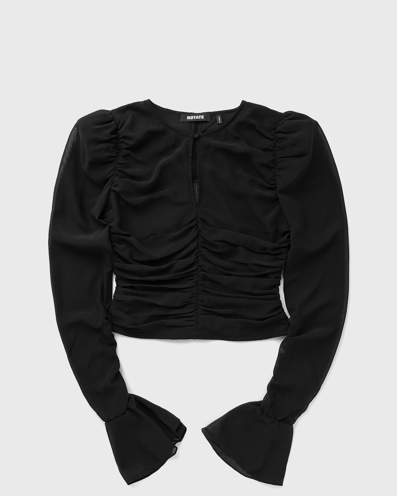 Kegøn 20XX uniform size2 ROTATE Birger Christensen Chiffon Longsleeved Top Black